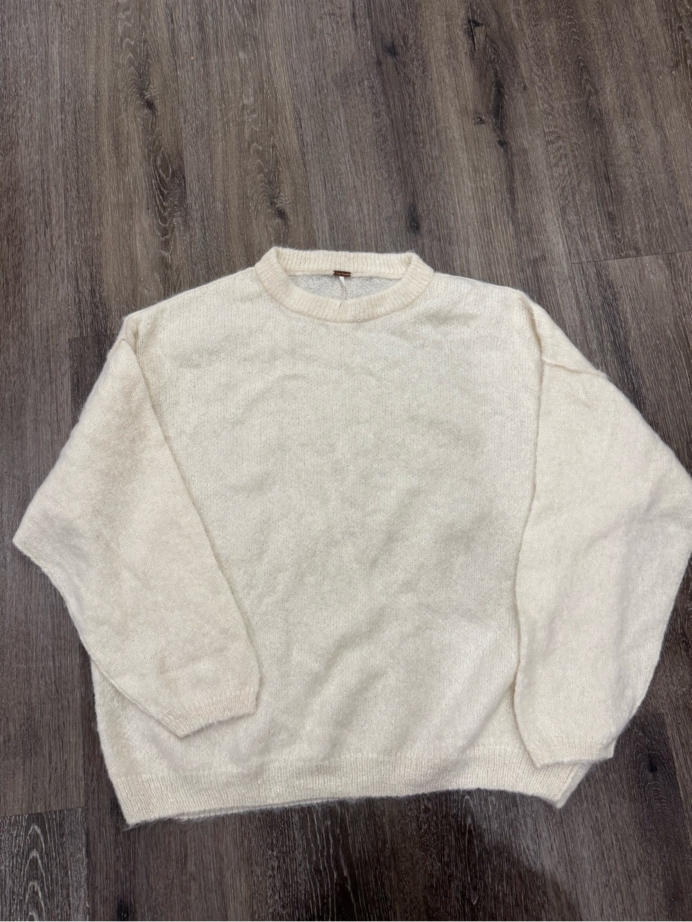 Free People Angellic Sweater Alpaca Wool Crewneck in Cream Medium